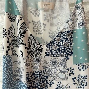 Loft patterned blue, green, cream colored cami size medium, like new